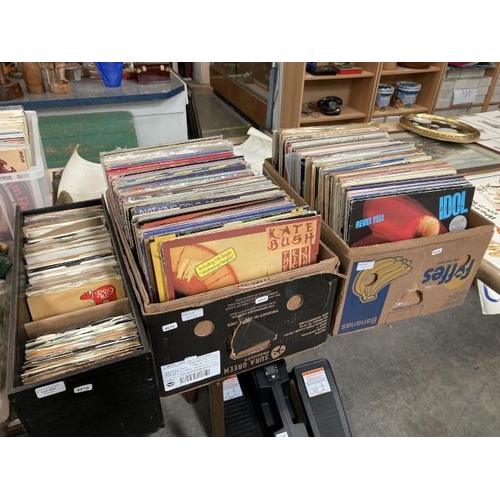 454 - 2 Boxes of LPs inc. Billy Idol, Duran Duran, ABBA & box of singles inc. Eddy Grant, Ray Charles & Ke... 