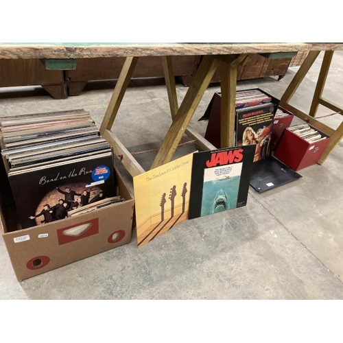 457 - 4 Boxes of assorted of LPs & singles inc. The Shadows, Neil Diamond & Kate Bush