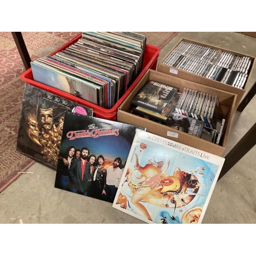 486 - 3 Boxes of LPs, DVDs & CDs inc. Dire Straits, The Doobie Brothers & The Police