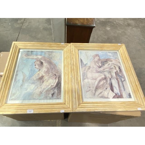 60 - 2 Gilt framed classical prints (62x53cm)