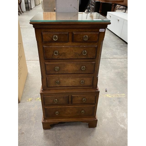 66 - Mahogany bank of drawers (77H 40W 30D cm)