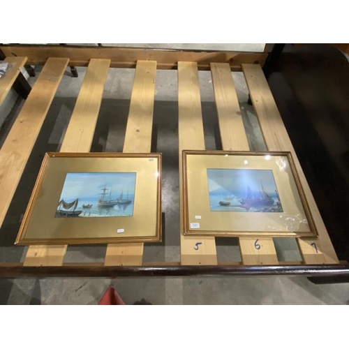 71 - Pair of gilt framed watercolours circa. 1900 signed to bottom right (43x57cm)