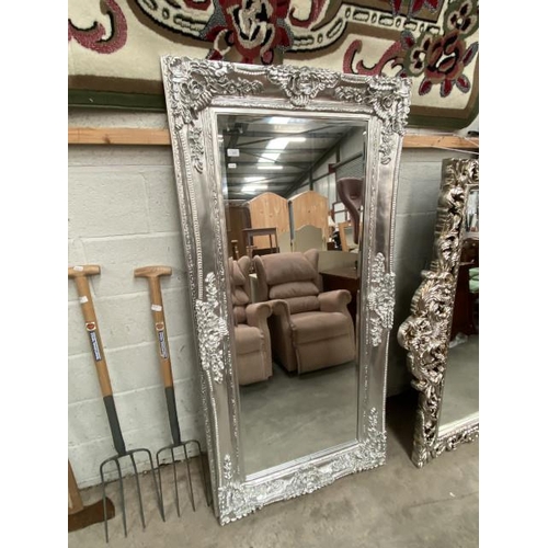 8 - Silver gilt framed bevel edged mirror (178x88cm)