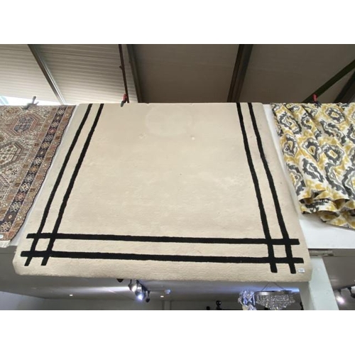 85 - Spanish Alfombra cream & black rug (200x300cm)