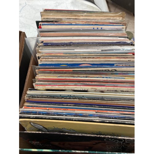 454 - 2 Boxes of LPs inc. Billy Idol, Duran Duran, ABBA & box of singles inc. Eddy Grant, Ray Charles & Ke... 