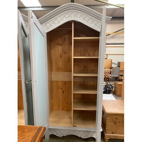 119 - Painted pine French armoire (228H 111W 63D cm)