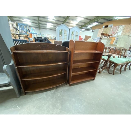 15 - 2 Oak bookcases (97H 92W 23D & 106H 84W 29D cm)