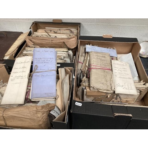 315 - 3 boxes of local interest legal documents including Grafton N. Yorks, Marton Cum Grafton, Aldborough... 