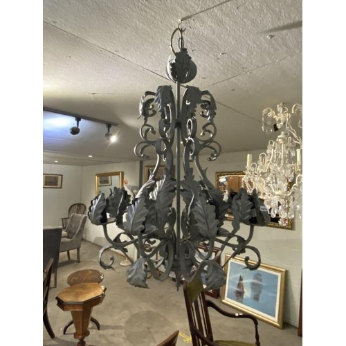 56 - Contemporary grey metal chandelier