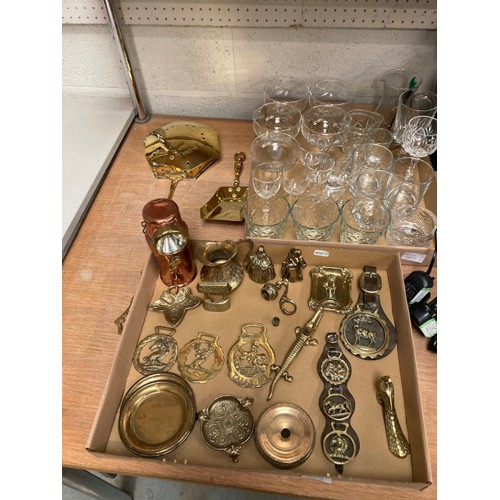 323 - Collection of brasswares inc. horse brasses, chestnut roaster, The CEAG Miners supply Co. Ltd Type B... 