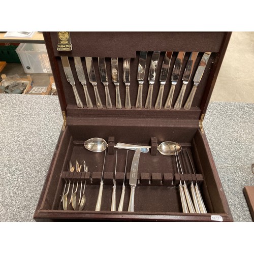 210 - 71 Pieces of silver plated bead cutlery in case