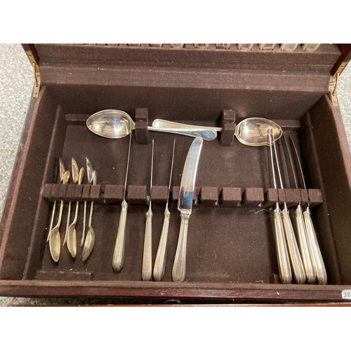 210 - 71 Pieces of silver plated bead cutlery in case