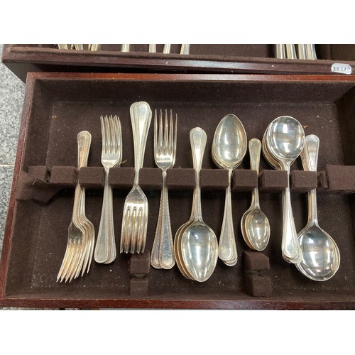 210 - 71 Pieces of silver plated bead cutlery in case