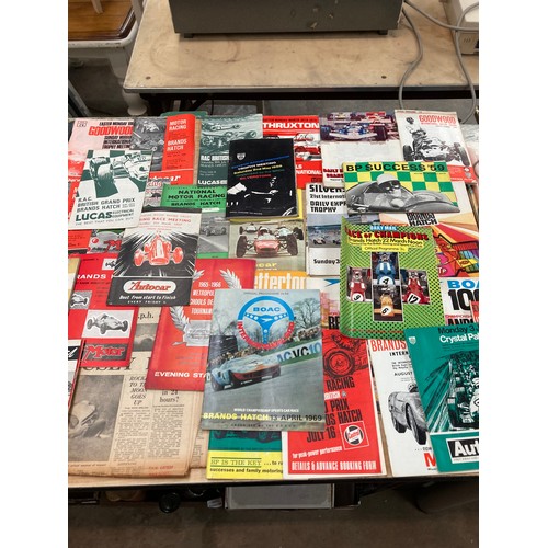 401 - Good selection of mainly 1950s & 1960s  automobile programmes inc. Brands Hatch, Crystal Palace, Goo... 