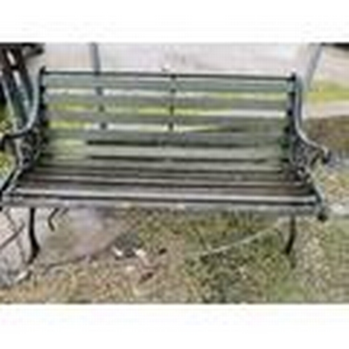 174 - Metal/wood garden bench 127W (as found)