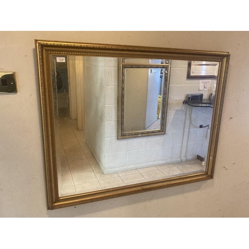 208 - Gilt framed bevel edged mirror 112x88cm