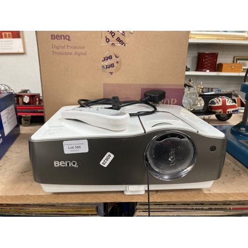 390 - BENQ W1200 digital projector with power lead and remote