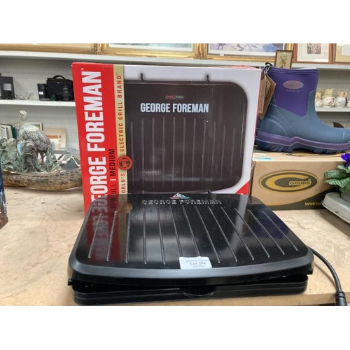 394 - George Foreman medium grill 25810 (New in box)