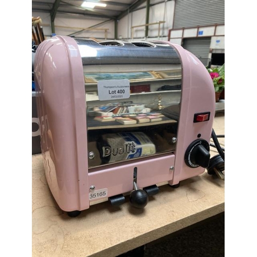 400 - Pink Dualit 2SLGB 2 slice toaster