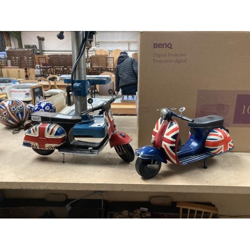 404 - Two tinplate Union Jack Vespas