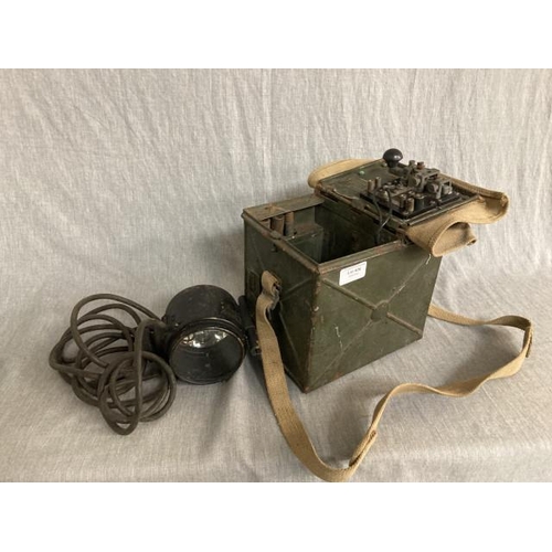 406 - WW2 British Army Morse Code & signalling lamp with box