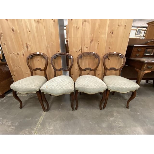 76 - 4 Victorian balloon back chairs