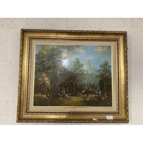 121 - Gilt framed oil on panel 