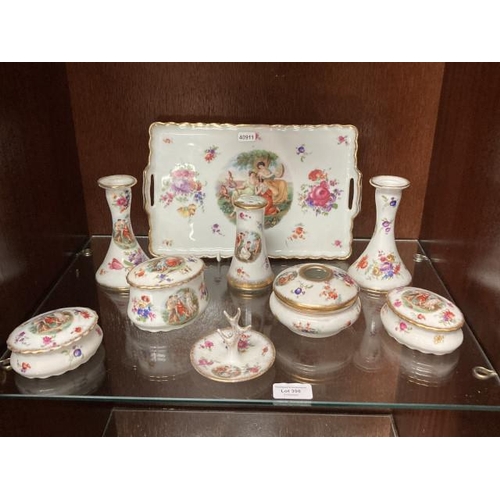 398 - 9 pieces of Victoria China Czechoslovakia dressing table set