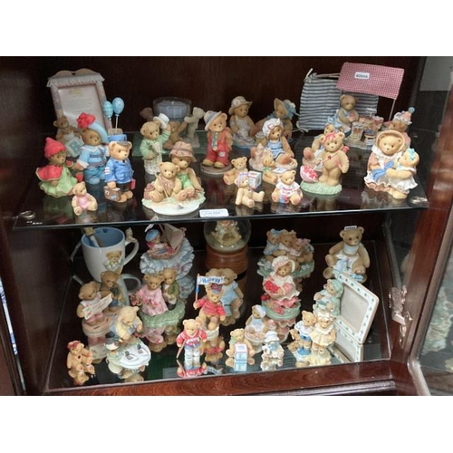 404 - 2 shelves of Cherished Teddies including Bill & Linds, Dad can tackle anything, Jane, We Love Mum et... 