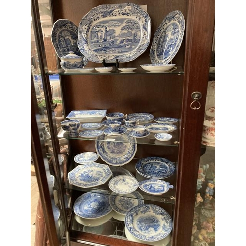 405 - 37 pieces of Italian Spode blue & white China (one cup handle as found)