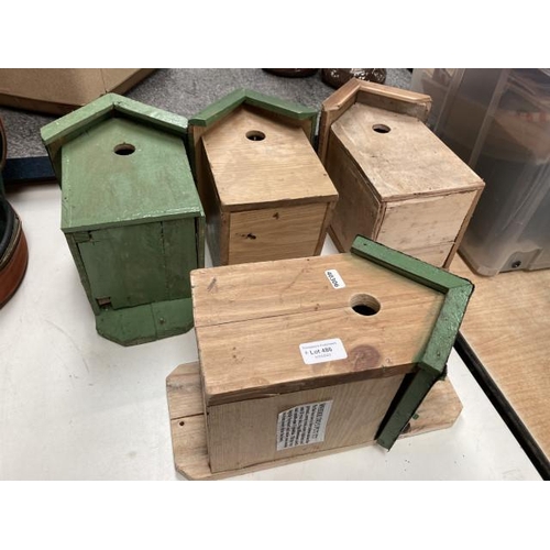 486 - 4 handmade bird boxes