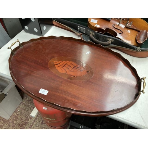 488 - Victorian mahogany oval tray 70 x 45cm