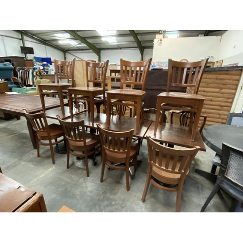 86 - 4 bistro tables with metal bases 75H 60W 60D & 8 chairs