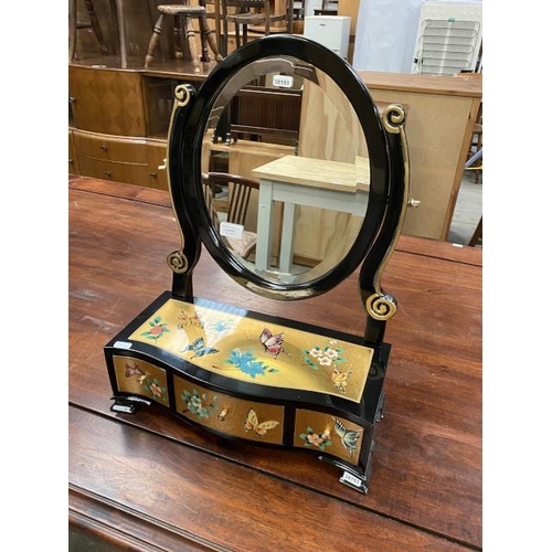 93 - Oriental lacquered dressing table mirror 55H 41W 20D