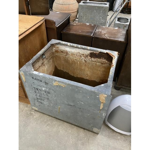 94 - Galvanised trough 61H 77W 58D