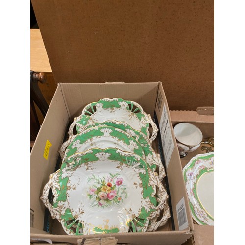 475 - 4 boxes of china including Ashworth Bros Ironstone tableware, Royal Chelsea 