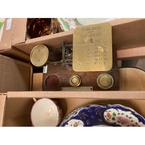 475 - 4 boxes of china including Ashworth Bros Ironstone tableware, Royal Chelsea 