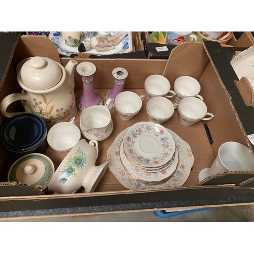 376 - 10 boxes of collectables incl. Noritake, Duchess 