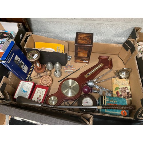 377 - Assorted collectables including plated ware, canteen of fish knives & forks, photo frames, goblets, ... 