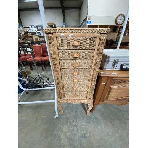 143 - 7 drawer wicker chest 110H 47W 34D