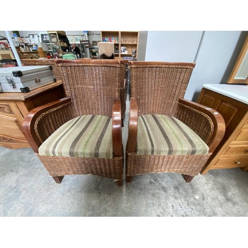 145 - 2 Victorian style rattan chairs 59W