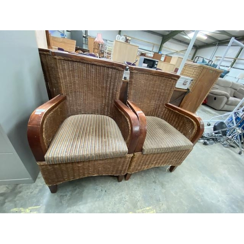 153 - 2 Victorian style rattan chairs 59W