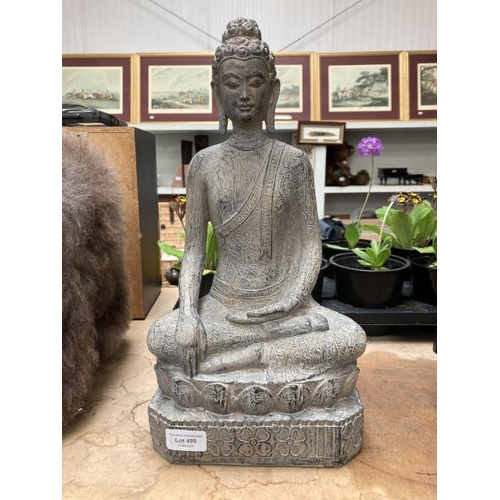 489 - Resin Buddha figurine (42cm high)