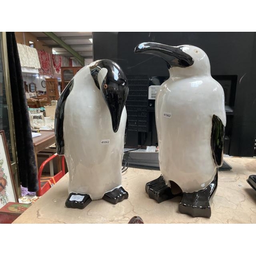 491 - Two ceramic  large Emperor Penguins (45cm tall each)