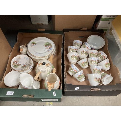 498 - 46 piece Duchess hunting themed tea set, 2 Staffordshire hunting jugs &  matching tea pot etc.