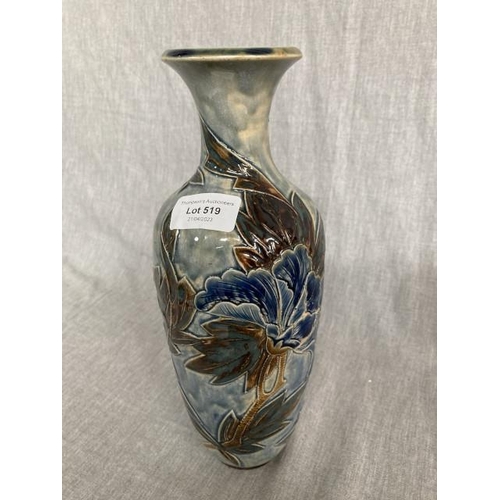 519 - Doulton Lambeth vase, decorated by Mark V. Marshall 27cm high