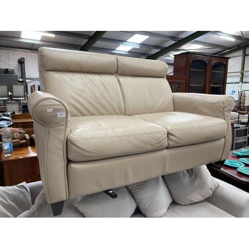 564 - Cream leather Editions love seat 160W