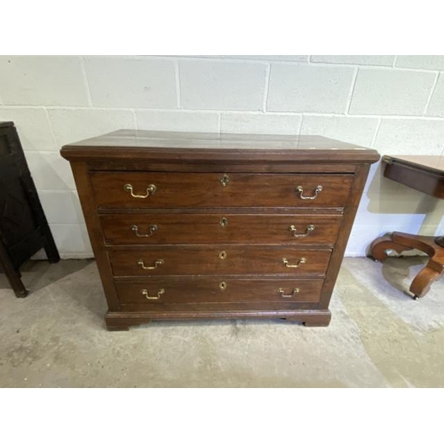 63 - Georgian oak 4 drawer chest 88H 110W 54D