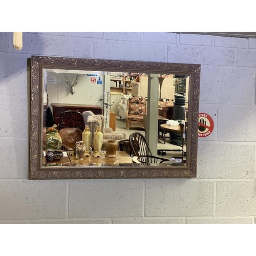 64 - Decorative framed bevel edged mirror 68 x 99cm