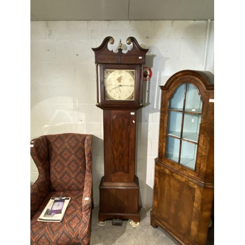 68 - Georgian oak long case 30 hour clock “Rich Snow - Birstwith” with pendulum and weight, fully restore... 